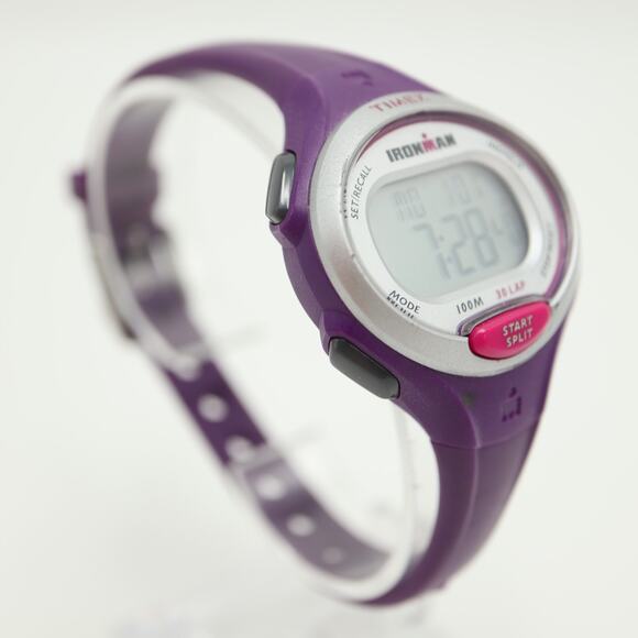 Timex Ironman Triathlon Women Indiglo Digital Watch Purple Silicone New Battery - Picture 9 of 12